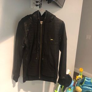 Skate shop faux leather jacket